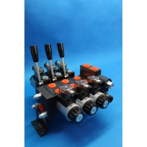 Válvula hidráulica monobloque divisor de madera válvula 3 veces eléctrica 12 V 40 l/min - Imagen 1 de 7