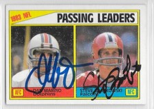 1984 Topps Dan Marino Steve Bartkowski Dual Signed Card #202 Dolphins Falcons