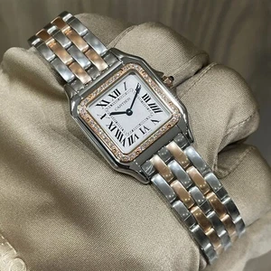 💖Panthere de Cartier W3PN0007 Two Tone Steel & Rose Gold Medium Diamond 2023💖 - Picture 1 of 8