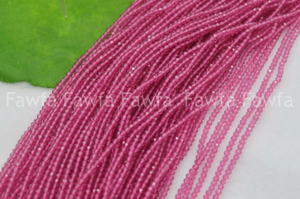 Wholesale 10 Strands 2MM Natural Tourmaline Gems Faceted Round Loose Beads 15" - Image 1 of 1