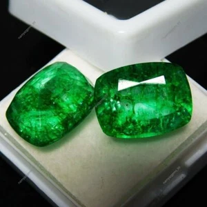 Piedra preciosa suelta certificada esmeralda colombiana verde natural sin tratar de 18 quilates - Imagen 1 de 6