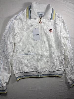Casablanca Hombre Jacquard Monograma Toalla Pista Chaqueta Blanca Grande Nueva con Etiquetas $1420 Foto 1 de 4