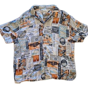 Camisa abotonada No Boundaries Route 66 para hombre XL estampado de viaje occidental con cuello - Imagen 1 de 12