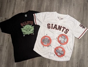 San Francisco Giants Star Wars Rebel BB-8 Jersey & Master Yoda T Shirt NEW XL - Picture 1 of 8