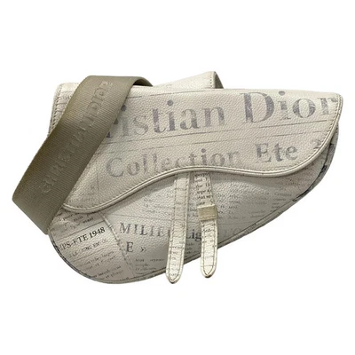 Auténtica bolsa de sillín DIOR/ChristianDior 1ADPO093YWL_H51E blanca gris piel de becerro glaciada Foto 1 de 4