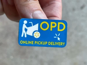 Walmart OPD Online Lebensmittelgeschäft Abholung Anstecknadel Rückseite - Bild 1 von 2