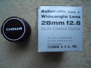 Chinar 28mm f/2.8 Automatic Pentax K Mount Weitwinkelobjektiv, Tristar 1A 52mm. - Bild 1 von 7