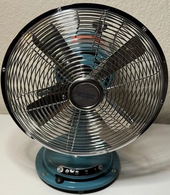 -BETTER HOMES & GARDENS-Vintage 3 Speed Metal Fan *Blue/Chrome* “Tested” NICE - Image 1 of 4