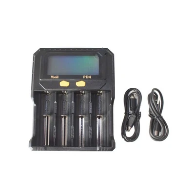 Universal Ladegerät Akkus, 0,5-2A - 4-fach, LCD-Display, Kapazitäts-Test + Akkus - Bild 1 von 4