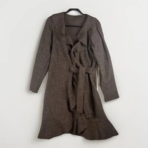 Marisa Christina Cardigan Womens M Brown 100% Wool Sweater Duster - Picture 1 of 7