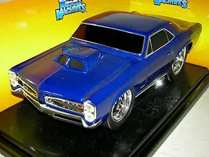 66 GTO IN BLUE W / HOOD SCOOP STREET LEGAL.MUSCLE MACHINE RARE 1:18 - Picture 1 of 3
