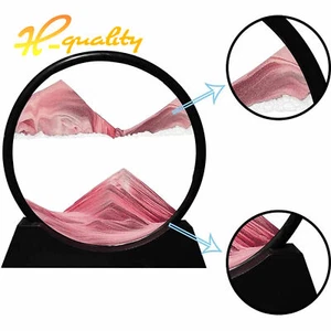Moving Sand Art Picture Round Glass 3D Sandscape in Motion Display Decor Gift - Picture 1 of 20