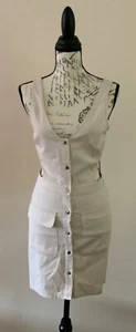 Forever 21 Summer Sleeveless Beige Pencil Dress Size SM w/Cut-Out Sides Pre-Own - Picture 1 of 6