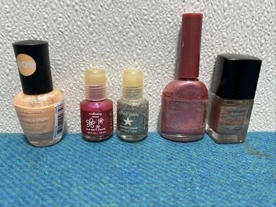 Lote de 5 Esmaltes de Uñas Colores Brillantes Sally Hansen CoverGirl Elegante Antiguo Azul Marino Foto 1 de 4