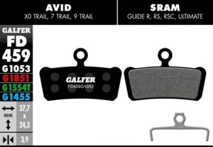 Pastillas de freno de disco Galfer estándar Avid XO 7 9 Trail FD459 G1053 NUEVAS - Imagen 1 de 2