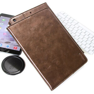 Premium Cover Apple iPad 2 3 4 Leder Tablet Schutzhülle Smart Case Tasche braun
