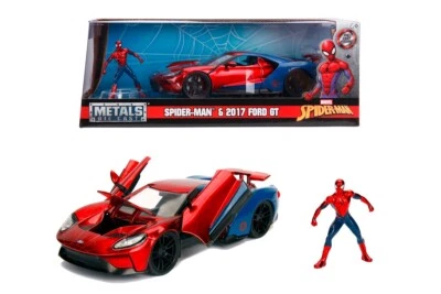 Spiderman & 2017 Ford GT, Marvel Avengers, 1/24 Jada toys, Kids Car Model - Image 1 of 4