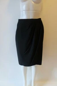 WOMENS DONNA KARAN BLACK LABEL BLACK SILK WRAP SKIRT 10 * - Picture 1 of 8