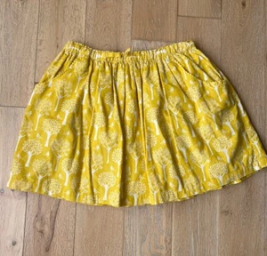 Mini Boden Skirt Yellow Trees Pockets Lined Size 11-12 - Picture 1 of 7