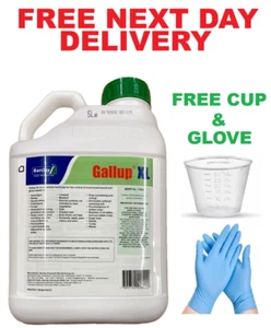 GALLUP XL 5L PROFESSIONAL STRENGTH GLYPHOSATE 360g/L WEEDKILL+CUP & GLOVE BARCLA - Picture 1 of 1