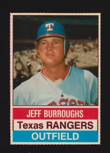 Hostess #111 1976 Jeff Burroughs Texas Rangers (líneas completas) casi nuevo + B - Imagen 1 de 2