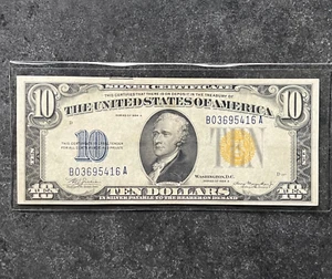 $10 1934 A North Africa Silver Certificate Fr 2309 - WWII Emergency Issue - Nice - Picture 1 of 6