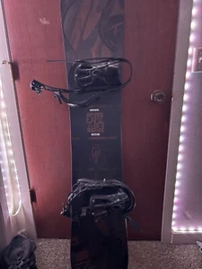 snowboard equipment, includes snowboard (I am 6 ft), bindings and a helmet - Picture 1 of 4