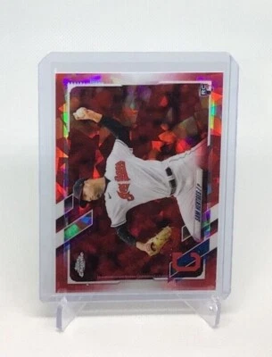2021 Topps Chrome SAPPHIRE - SAM HENTGES - RC RED REFRACTOR #5/5 - Guardians - Image 1 of 2