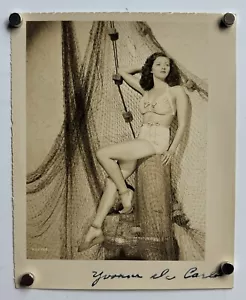 YVONNE DE CARLO Original Vintage c1940s Sepia 5.25x4.25” Photograph~Lily Munster - Picture 1 of 4