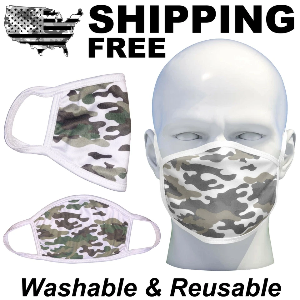 New Unisex Cotton Reusable Washable Breathable Mask Stretch Fabric 100 PCS - Image 1 of 4