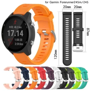 20mm Silicone for Garmin Forerunner 245 245M 645 Vivoactive 3 Band Wrist Strap - Picture 1 of 21