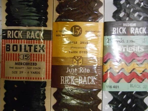 Lot of 3 Vintage RICK RACK Sewing Craft Trim Black & Brown - Picture 1 of 2