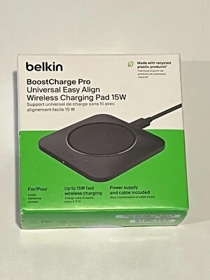 Almohadilla de carga inalámbrica Belkin BoostCharge Pro 15W WIA007TTBK - negra CAJA ABIERTA Foto 1 de 2
