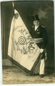 Foto AK Königswinter,Fahne Bürgerverein,bei Rhöndorf,Bad Honnef um 1930 - Picture 1 of 2