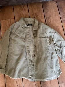 zara green cord button up jacket/overshirt size m - Picture 1 of 1