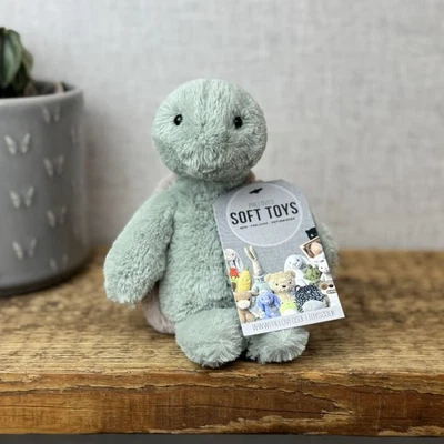 Jellycat Small Bashful Turtle - Small Beanie Light Green Tortoise Retired 8" - Image 1 of 4