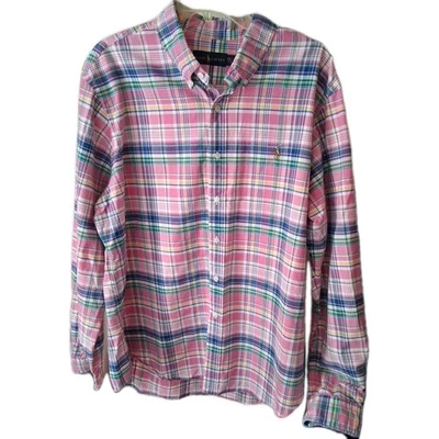Polo Ralph Lauren Shirt Mens 2XLT Tall Pink Plaid Long Sleeve Button Down Preppy - Image 1 of 4