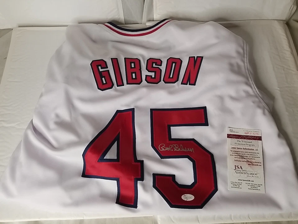 St Louis Cardinals Bob Gibson Autographed Jersey  JSA certified - Image 1 of 4