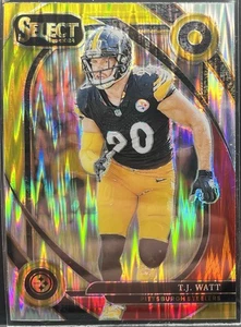 2024 Panini Select - Club Level T.J. Watt #294 Red and Yellow Shock Prizm - Bild 1 von 1