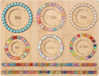 Bead Board for Jewelry Making, Bamboo Beading Board for Jewelry Bracelet Making, - Image 1 of 4