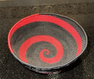 6” Handmade African Zulu Telephone Phone Wire Basket / Bowl - Picture 1 of 5