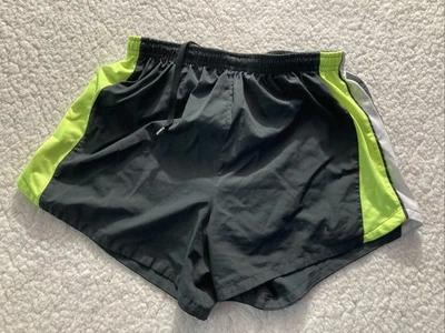 Pantalones Cortos para Correr Nike Dri-FIT Para Mujer Pequeños Negros Gris Forrados Cordón Foto 1 de 4