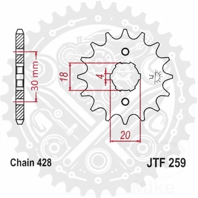 JT Front Sprocket 13/428 Fit Honda XL 125 K 1976-1978 - Image 1 of 4