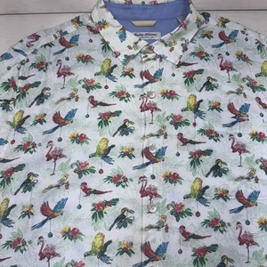Tommy Bahama Shirt Mens 2XL Veracruz Cay Parrot Bird Floral Holiday Viscose - Picture 1 of 21