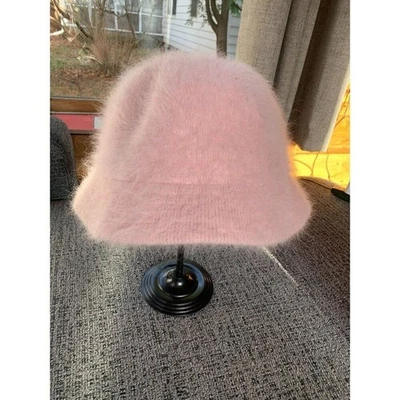Angora & Nylon Vintage Cozy Cottage Core Pink Bucket Hat One Size - Image 1 of 4