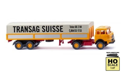 Wiking 051503 HO 1:87 1964-68 tractor-remolque de plataforma plana (Krupp "Transag Suisse") Foto 1 de 4