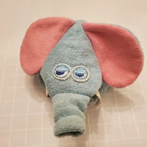 Vintage 1978 Fisher Price #436 Terrycloth Blue Elephant Bell Rattle Grabber Toy - Picture 1 of 24