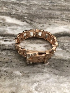 GUESS Rose Goldstone Chain Link Toggle Closure Crystal Bracelet - Picture 1 of 10