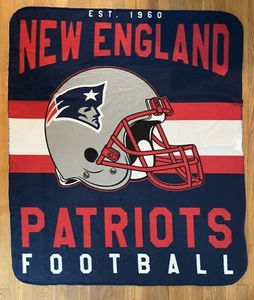 Northwest New England Patriots Football Logo Cozy Fleece 100% Polyester Blanket - Picture 1 of 3