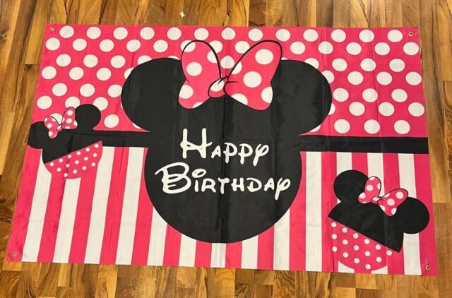 Oh Two Dles! accesorios para fiesta Minnie Mouse | cartel Minnie Mouse  cumpleaños | Minnie cumpleaños decoraciones | feliz cumpleaños banderín |  Club